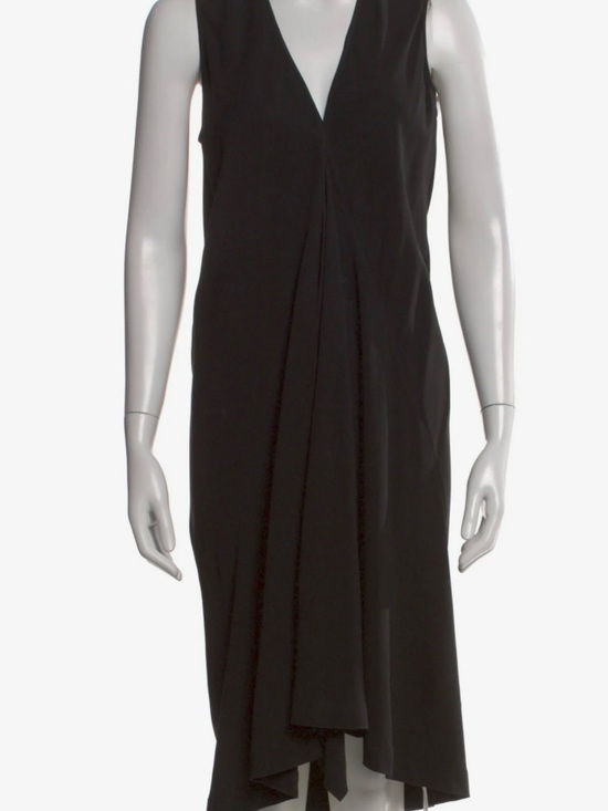 Rick Owens Dresses & Skirts - Rick Owens Black Sleeveless Midi Dress with Draped Front